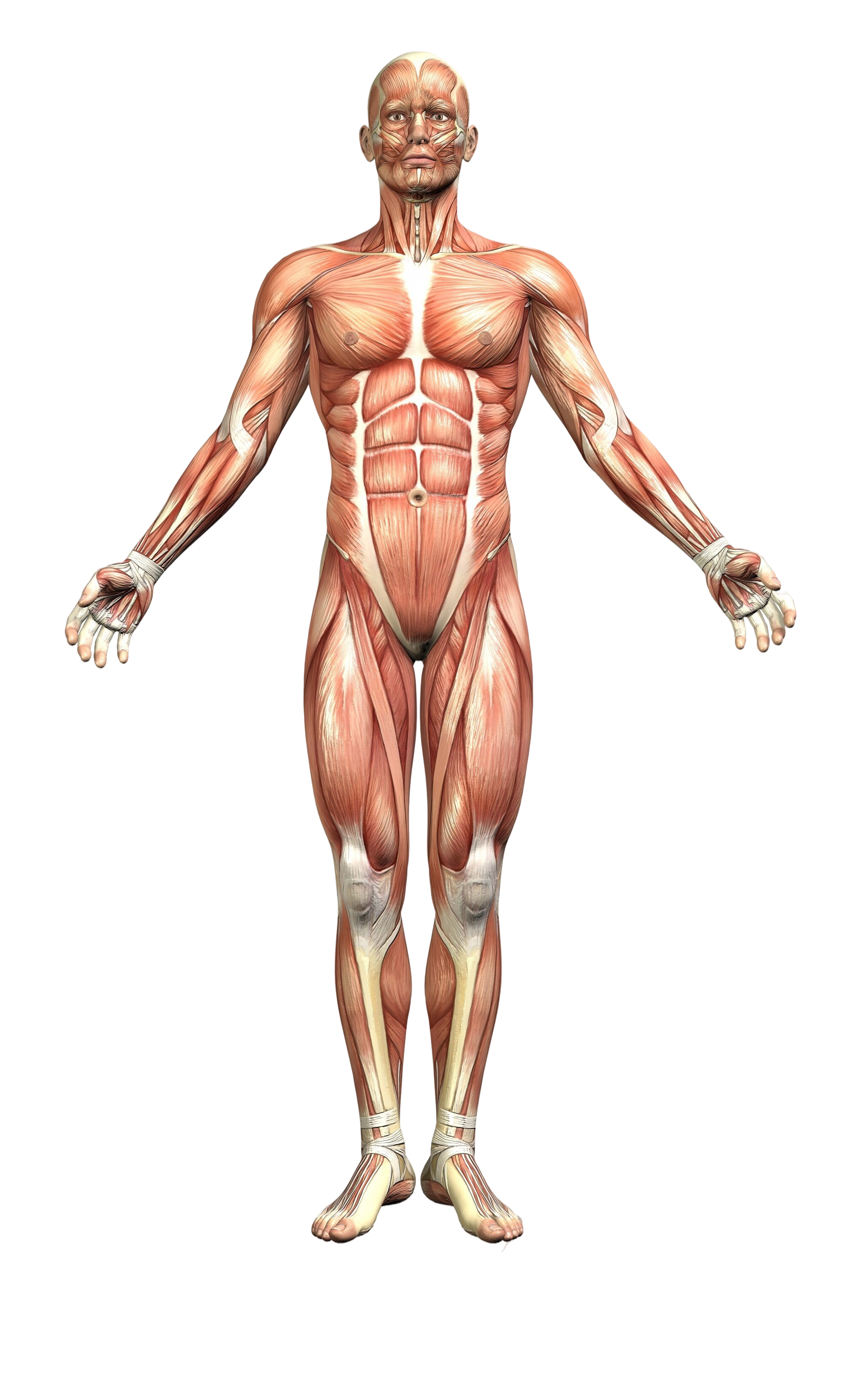 Front view of human body